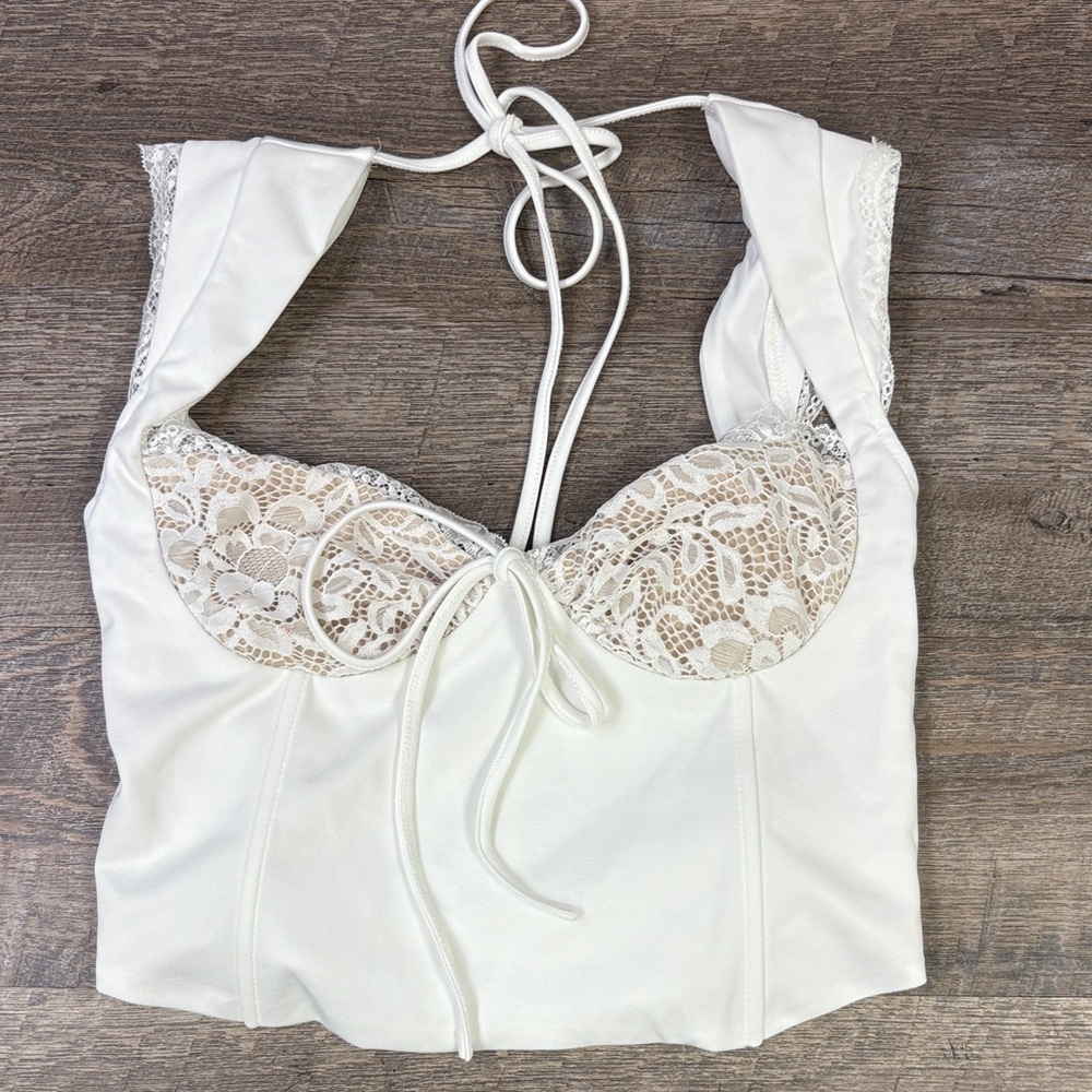 Marthea Lace Detailed Crop Top Size Medium